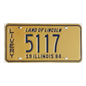 1984 Illinois Livery License Plate #5117