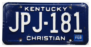1984 Kentucky License Plate #JPJ181