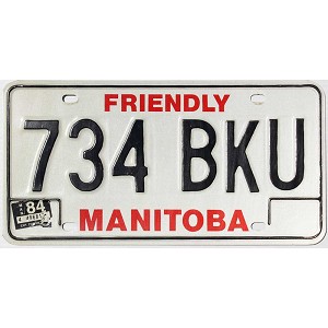 1984 Manitoba License Plate #734BKU