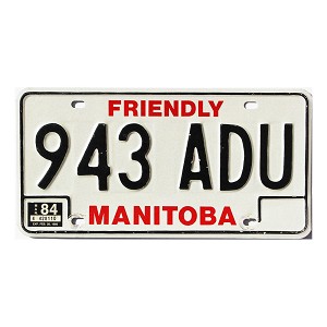 1984 Manitoba License Plate #943ADU