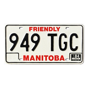1984 Manitoba Truck License Plate #949TGC