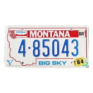 1984 Montana License Plate #485043