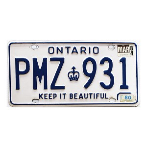 1984 Ontario License Plate #PMZ931