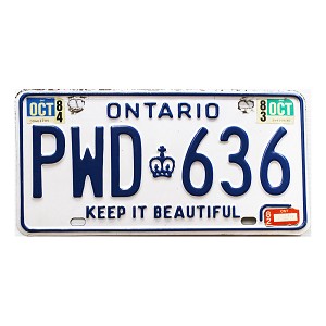 1984 Ontario License Plate #PWD636