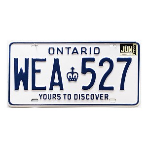 1984 Ontario License Plate #WEA527