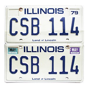 1985 Illinois License Plates Pair #CSB114