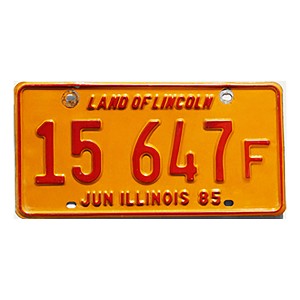 1985 Illinois Truck License Plate #15647F
