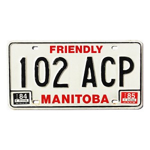 1985 Manitoba License Plate #102ACP