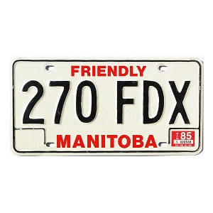 1985 Manitoba License Plate #270FDX