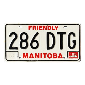 1985 Manitoba License Plate #286DTG