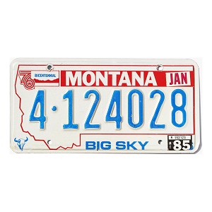 1985 Montana License Plate #4124028