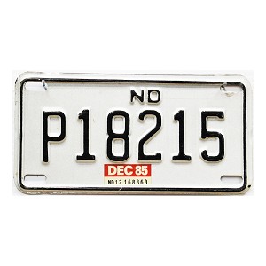 1985 North Dakota Trailer License Plate #P18215