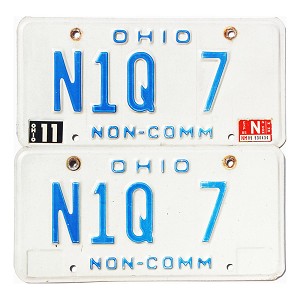 1985 Ohio Non Commercial License Plates Pair #N1Q7