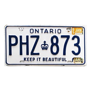 1985 Ontario License Plate #PHZ873