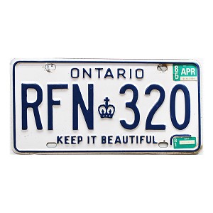 1985 Ontario License Plate #RFN320