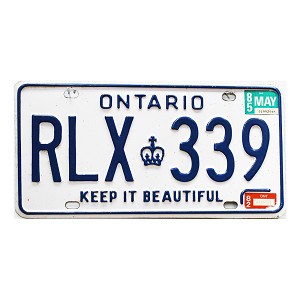 1985 Ontario License Plate #RLX339