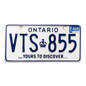 1985 Ontario License Plate #VTS855