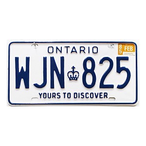 1985 Ontario License Plate #WJN825