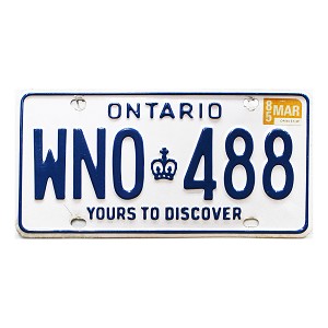 1985 Ontario License Plate #WNO488