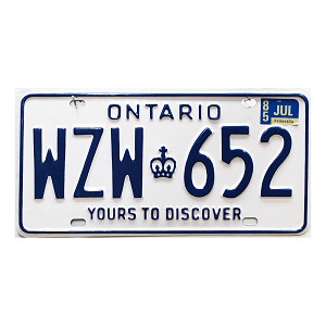 1985 Ontario License Plate #WZW652