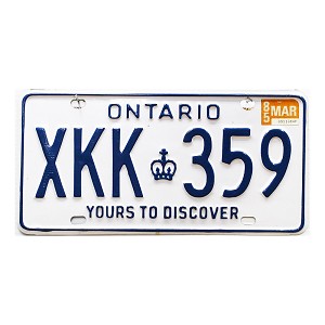 1985 Ontario License Plate #XKK359