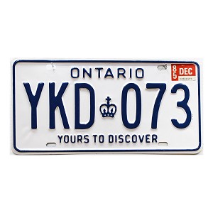 1985 Ontario License Plate #YKD073