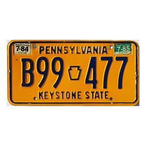 1985 Pennsylvania License Plate #B99477