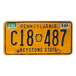 1985 Pennsylvania License Plate #C18487