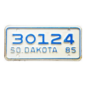 1985 South Dakota Motorcycle License Plate #30124