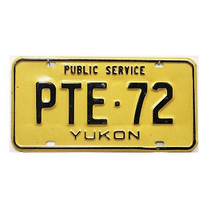 1985 Yukon Public Service License Plate #PTE72