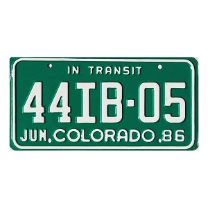 1986 Colorado In Transit License Plate #44IB05