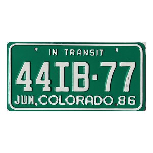 1986 Colorado In Transit License Plate #44IB77