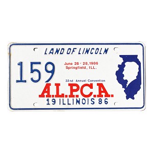 1986 Illinois ALPCA License Plate #159