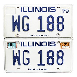 1986 Illinois License Plates Pair #WG188