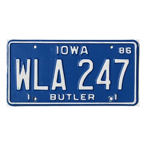 1986 Iowa License Plate #WLA247