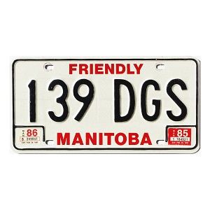 1986 Manitoba License Plate #139DGS