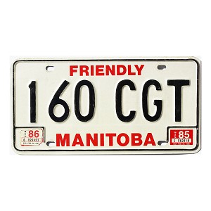 1986 Manitoba License Plate #160CGT