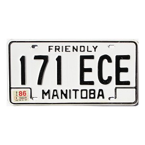 1986 Manitoba License Plate #171ECE