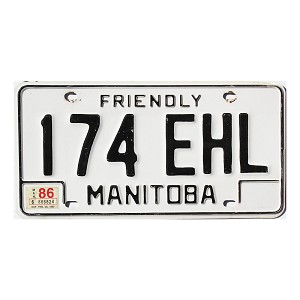 1986 Manitoba License Plate #174EHL