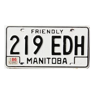 1986 Manitoba License Plate #219EDH