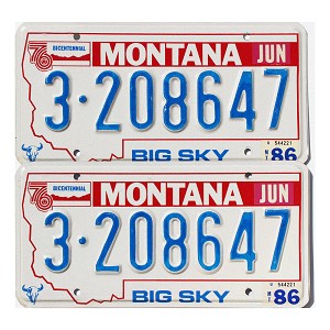 1986 Montana License Plates Pair #3208647