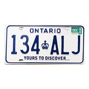 1986 Ontario License Plate #134ALJ
