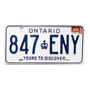 1986 Ontario License Plate #847ENY