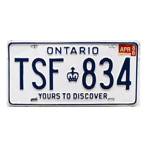 1986 Ontario License Plate #TSF834