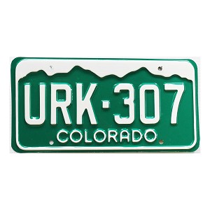 1987 Colorado License Plate #URK307