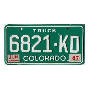 1987 Colorado Truck License Plate #6821KD