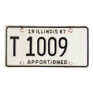 1987 Illinois Apportioned License Plate #T1009