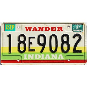 1987 Indiana License Plate #18E9082