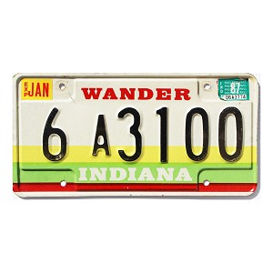 1987 Indiana License Plate #6A3100
