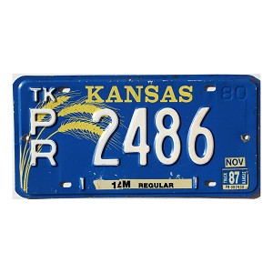 1987 Kansas Truck License Plate #2486